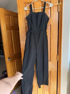 Old Navy Black Strap Jumpsuit with Waist Tie